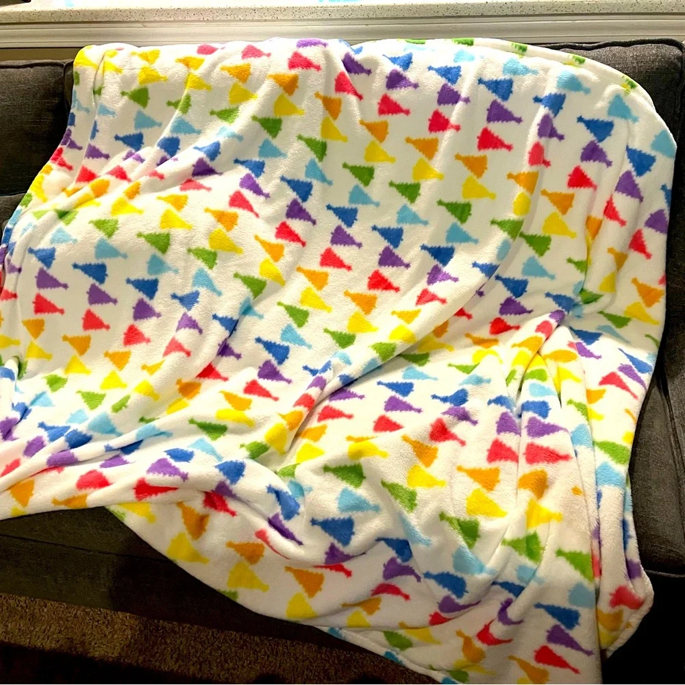 Brand New/ Unused - Yummy Soft Throw/ Joy Pillow - Bright Colors Christmas Decor